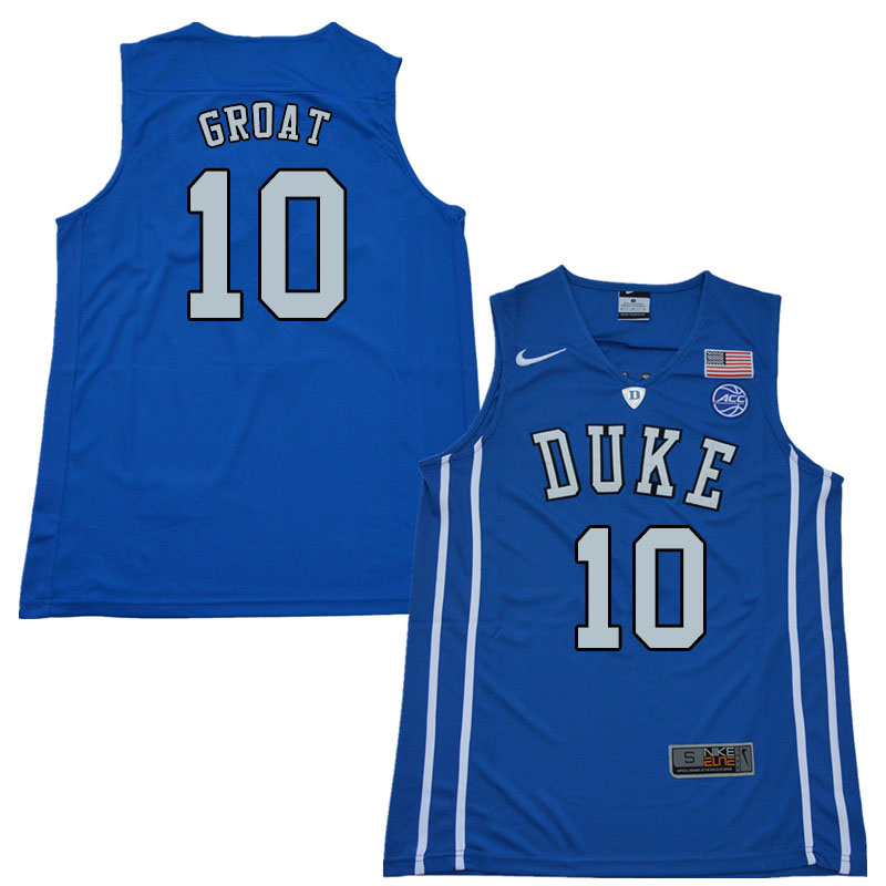 2018 Men #10 Dick Groat Duke Blue Devils College Basketball Jerseys Sale-Blue